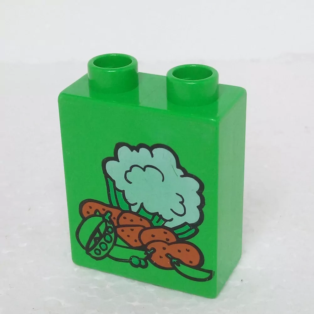 Lego® Duplo® Kostka 1x2x2 potisk zelenina