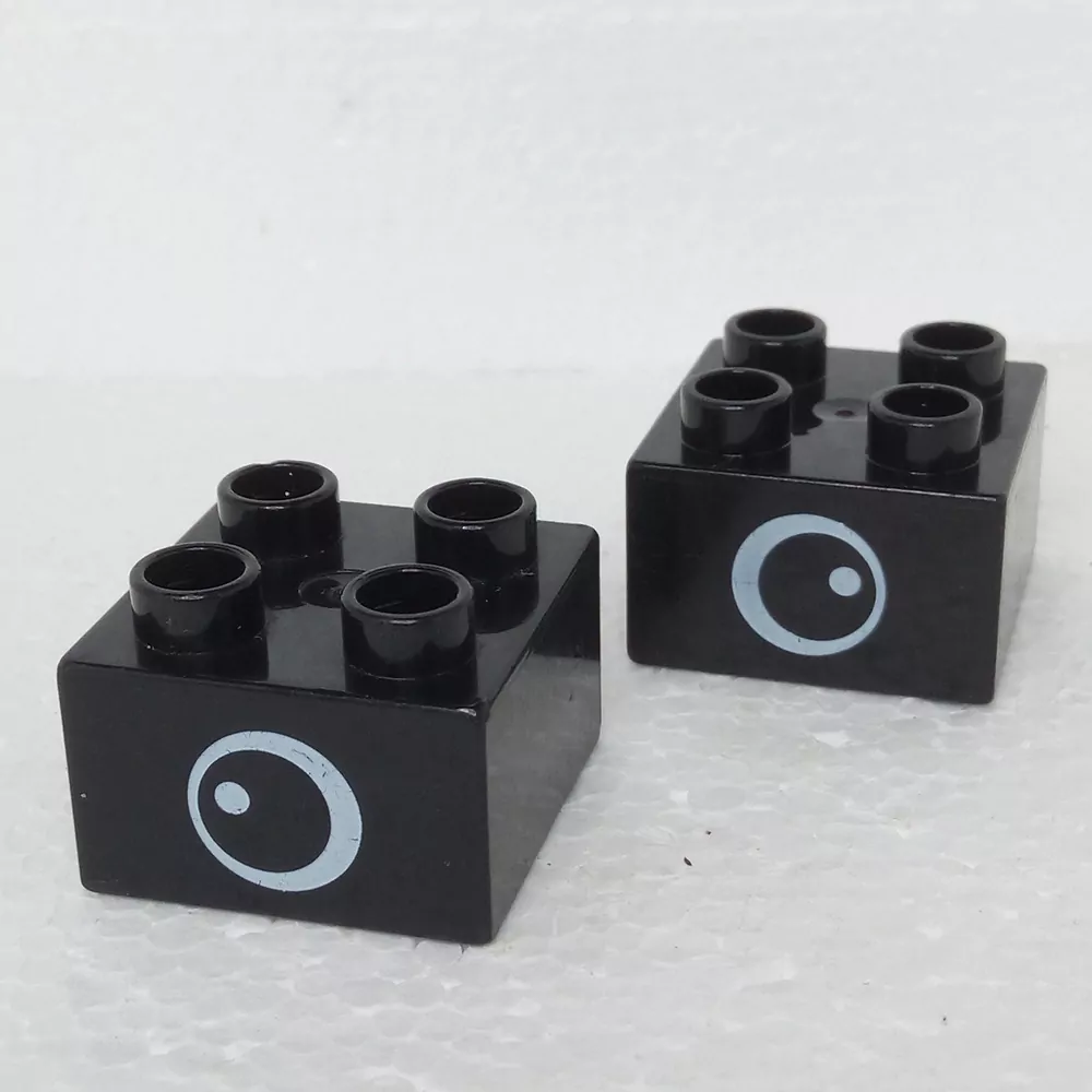 Lego® Duplo® Kostka 2x2 potisk oko, oboustranná černá