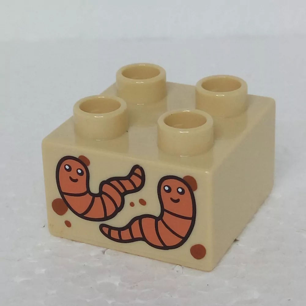 Lego® Duplo® Kostka 2x2 potisk červ