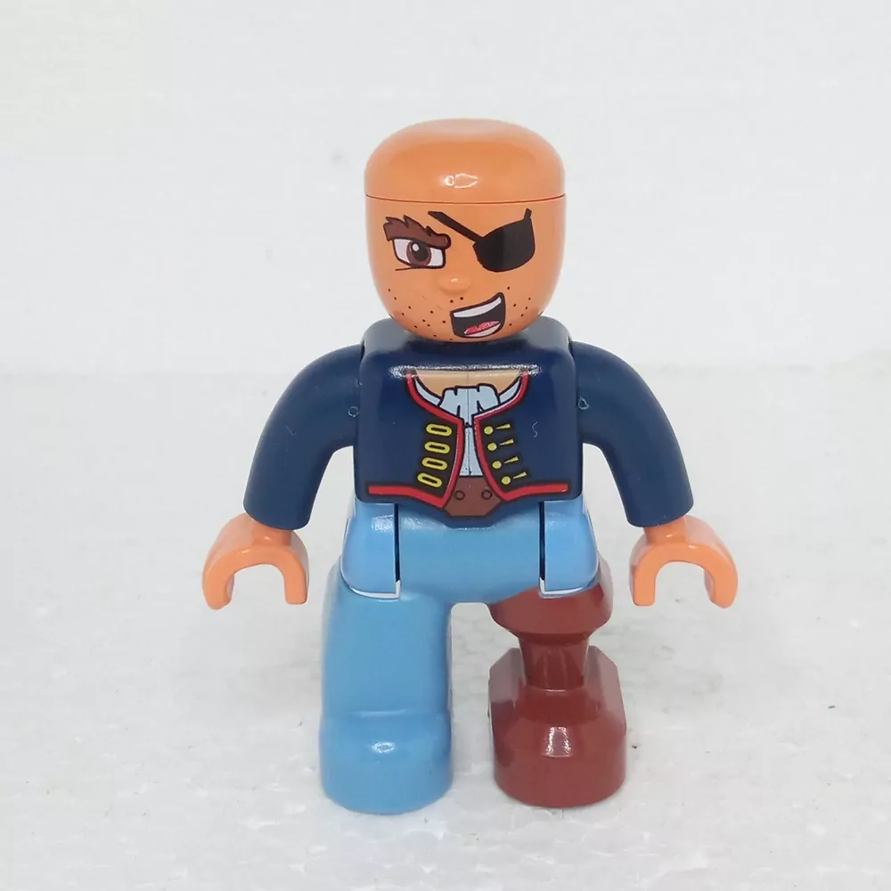 Lego® Duplo® Panáček Muž Pirát páska přes oko, dřevěná noha