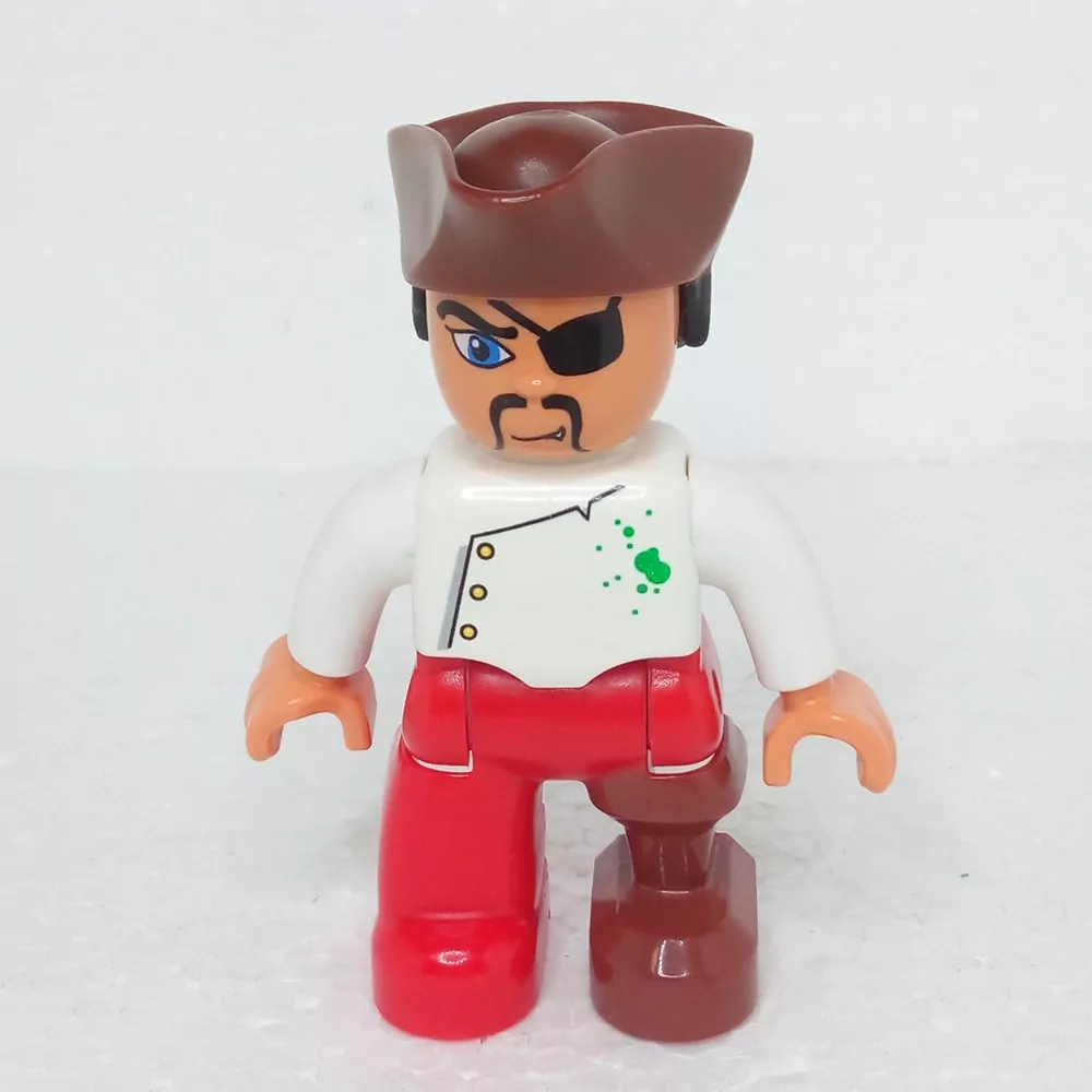 Lego® Duplo® Panáček Muž Pirát páska přes oko, dřevěná noha