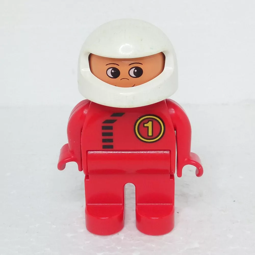 Lego® Duplo® Panáček Muž Závodník Bílá Helma
