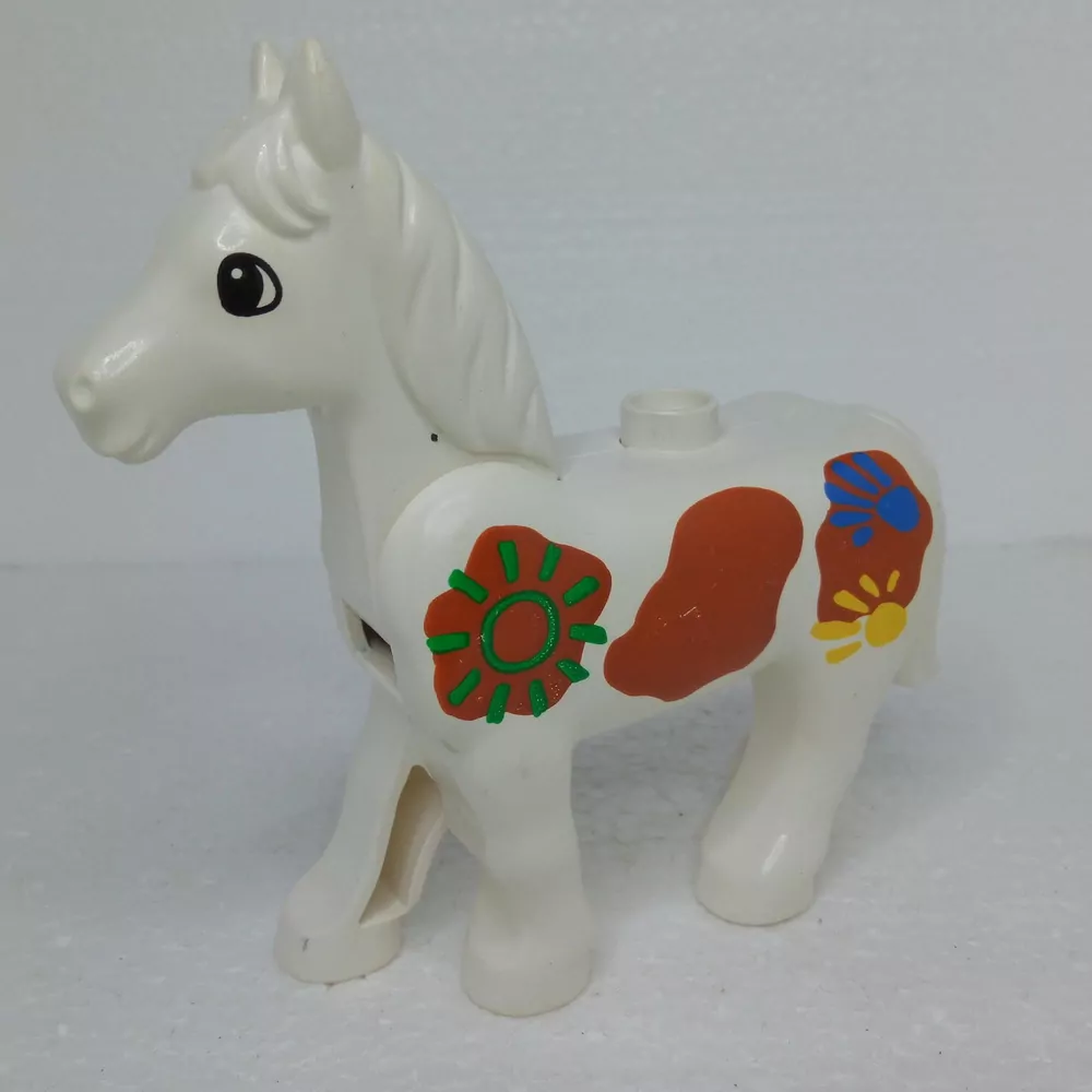 Lego® Duplo® Kůň bílý indiánský ohnutá hlava