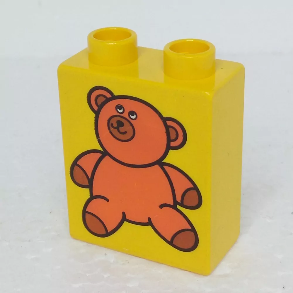 Lego® Duplo® Kostka 1x2x2 potisk medvídek
