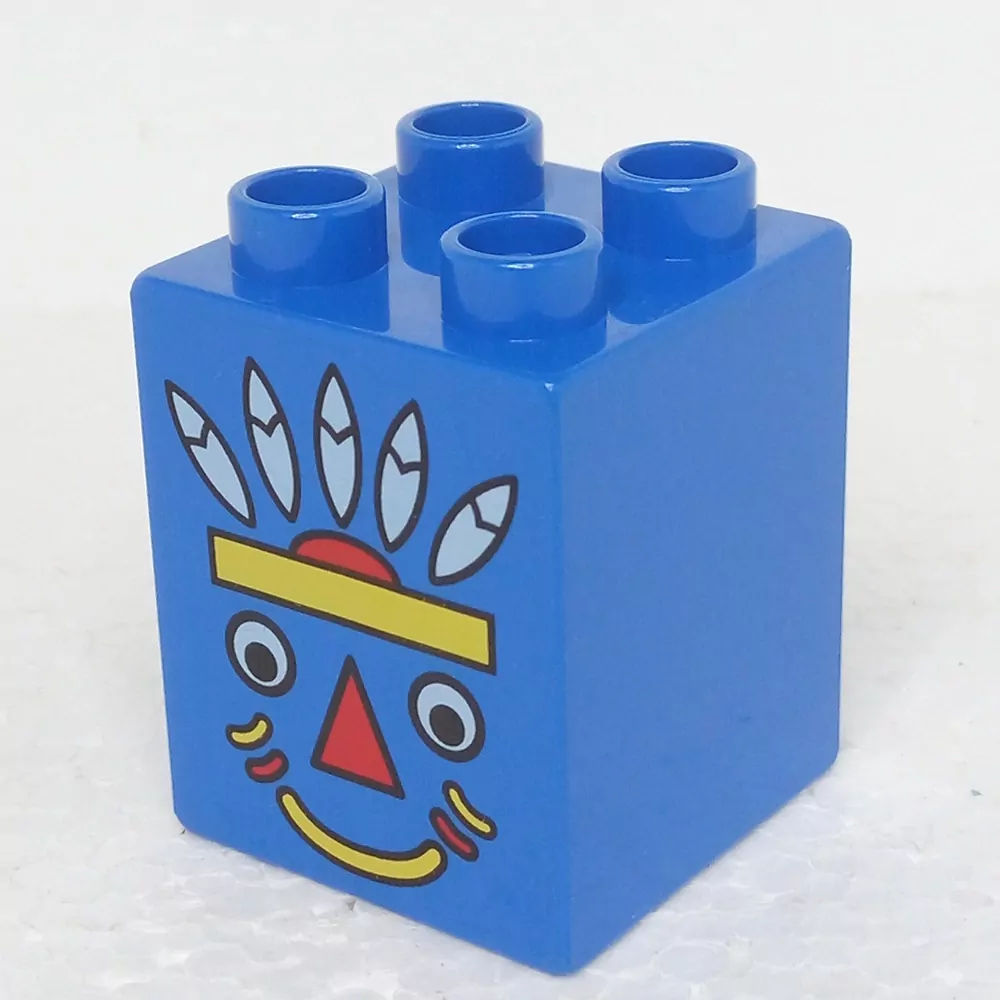 Lego® Duplo® Kostka 2x2x2 potisk indiánský totem