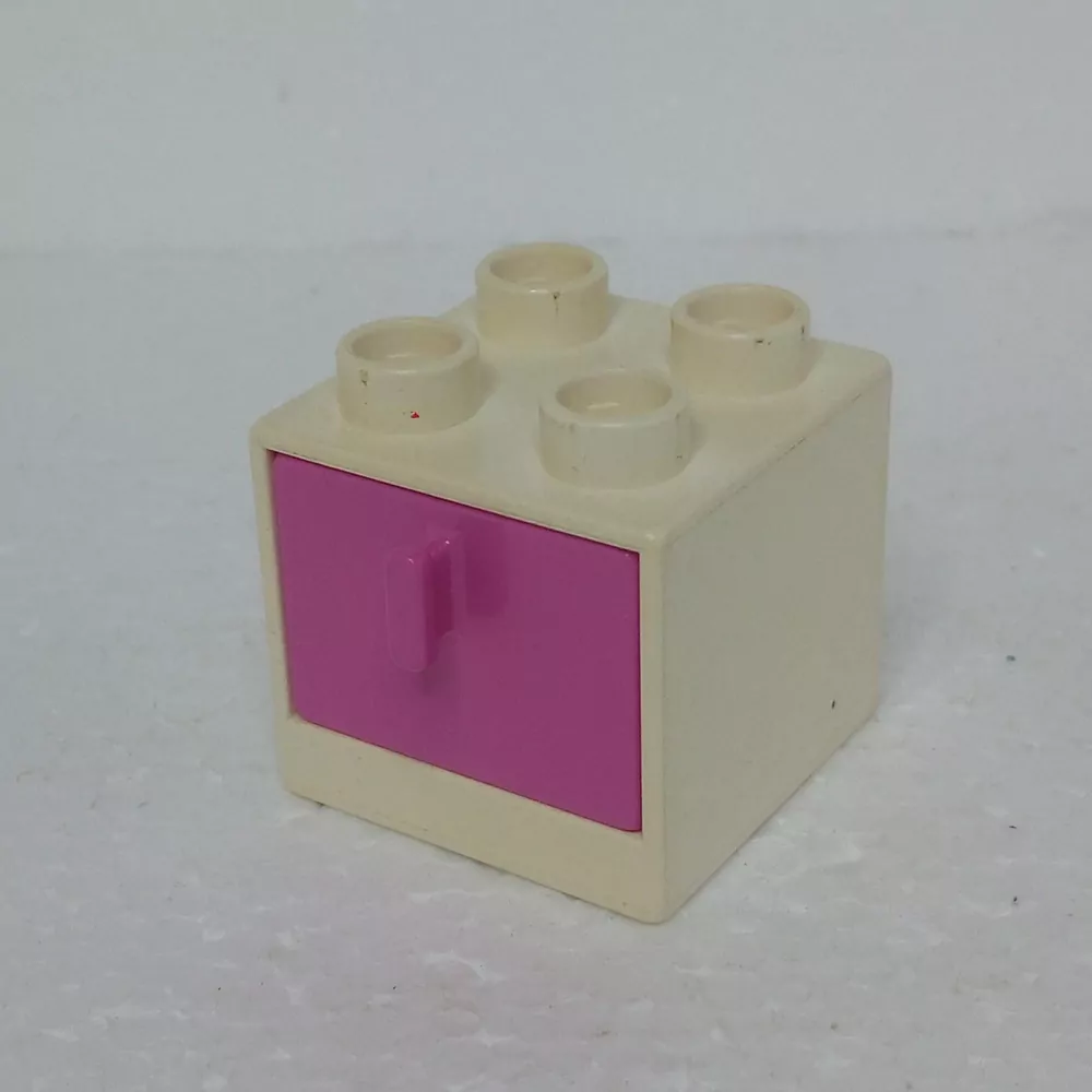 Lego® Duplo® Skříňka bílá, růžový šuplík - VÝPRODEJ