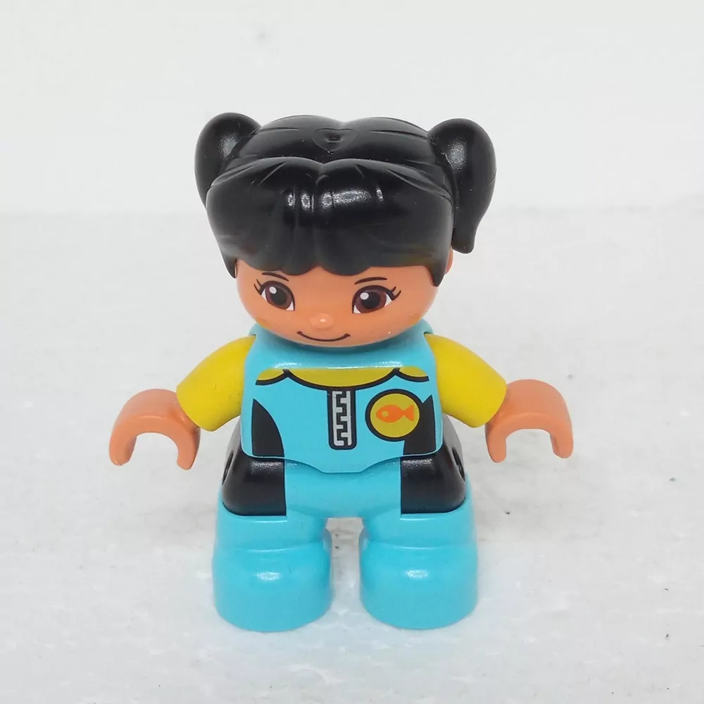 Lego® Duplo® Panáček Dítě Holčička černé vlasy, neopren