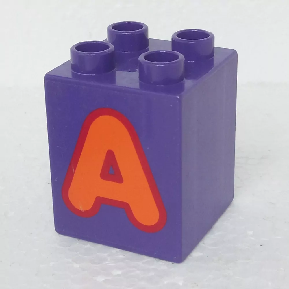 Lego® Duplo® Kostka 2x2x2 potisk písmeno A