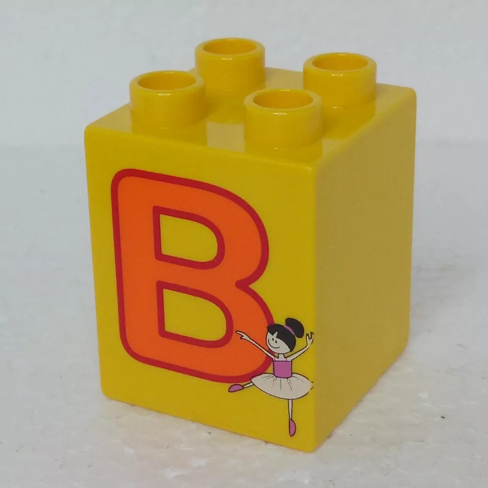 Lego® Duplo® Kostka 2x2x2 potisk písmeno B