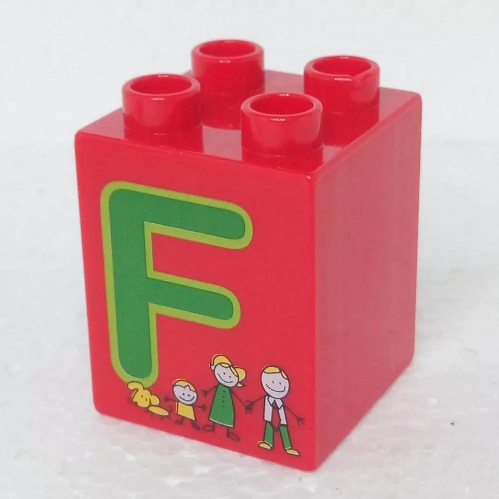 Lego® Duplo® Kostka 2x2x2 potisk písmeno F