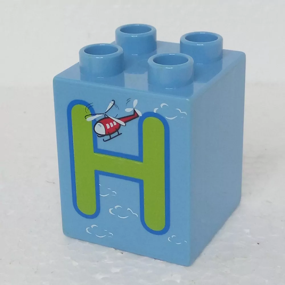 Lego® Duplo® Kostka 2x2x2 potisk písmeno H