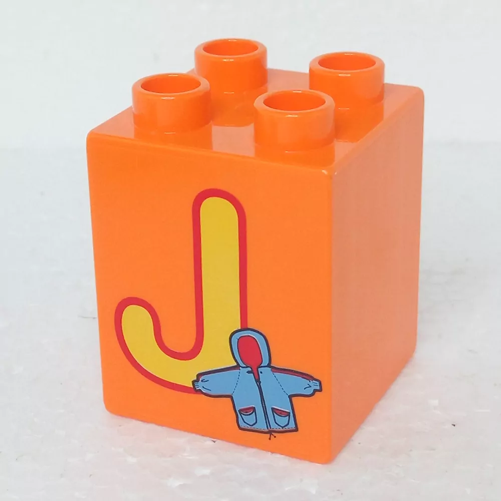 Lego® Duplo® Kostka 2x2x2 potisk písmeno J