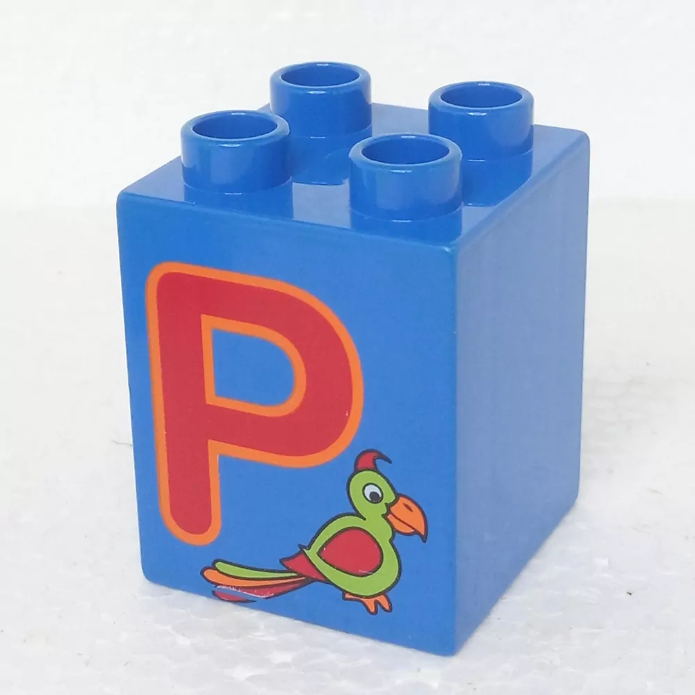 Lego® Duplo® Kostka 2x2x2 potisk písmeno P