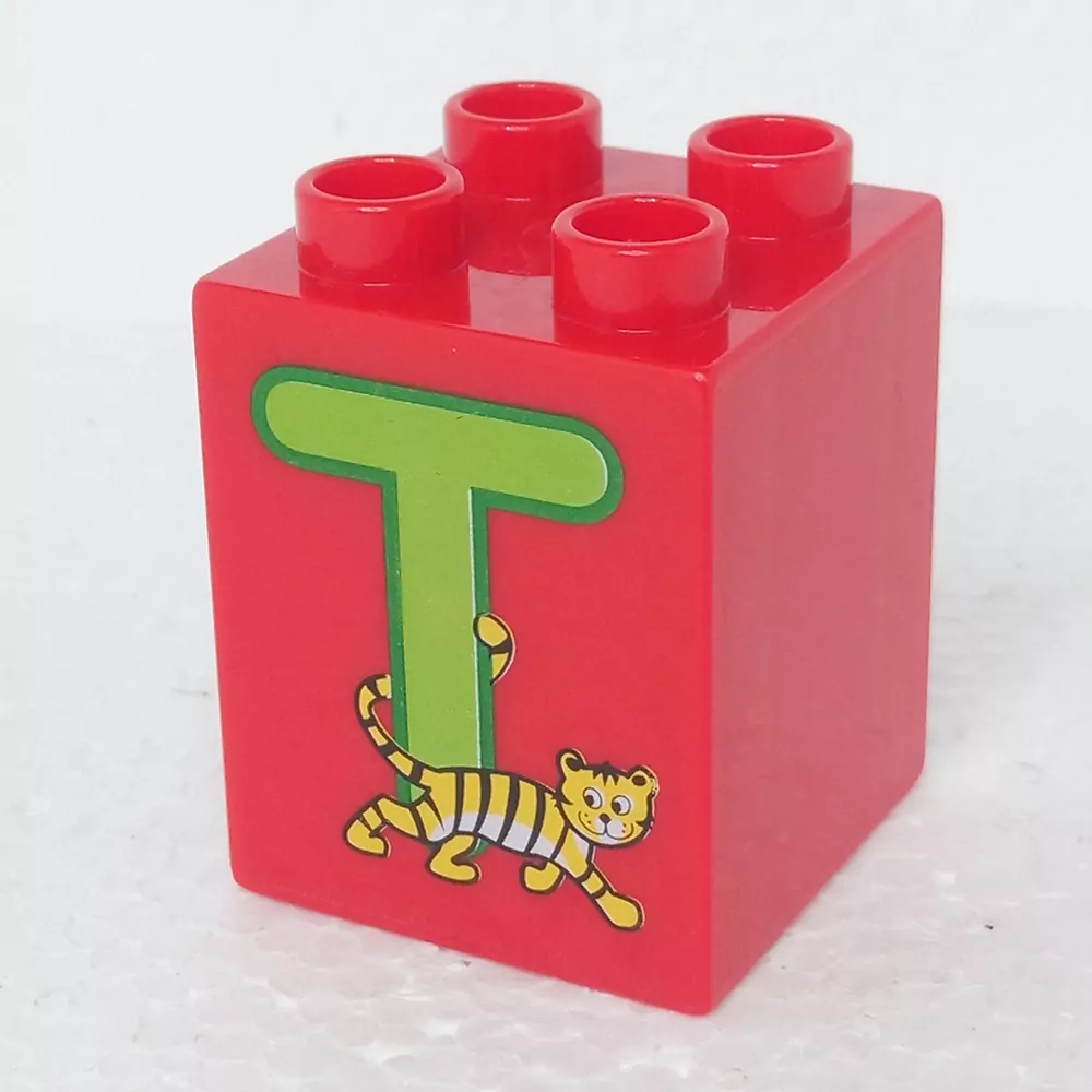 Lego® Duplo® Kostka 2x2x2 potisk písmeno T