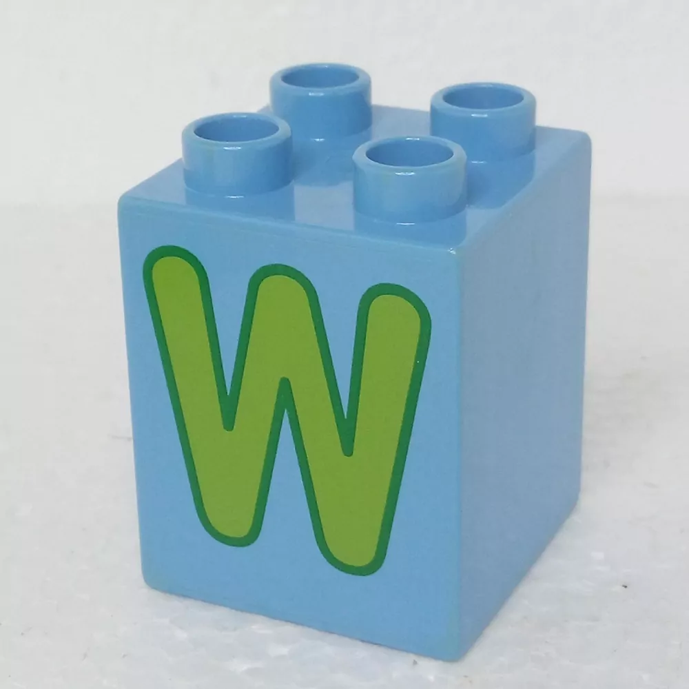 Lego® Duplo® Kostka 2x2x2 potisk písmeno W