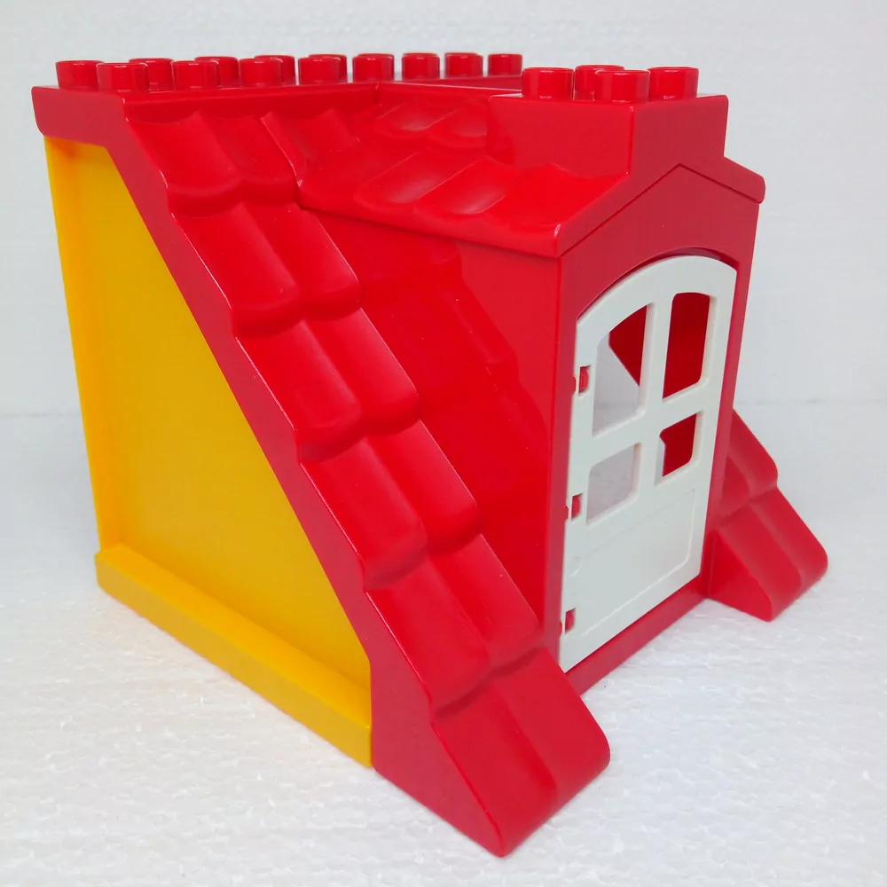 Lego® Duplo® Střecha s dveřmi červená (žlutá zadní stěna)