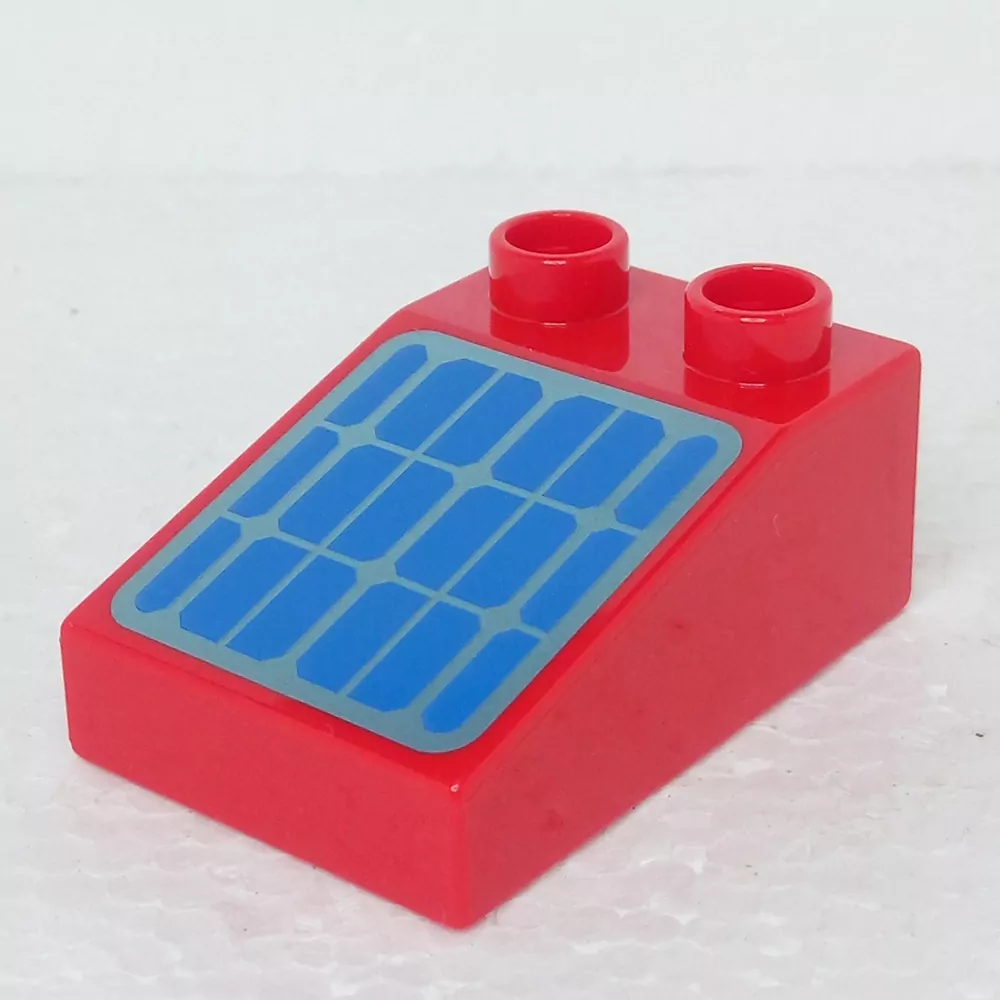 Lego® Duplo® Kostka 3x2 úzká červená potisk solární panely