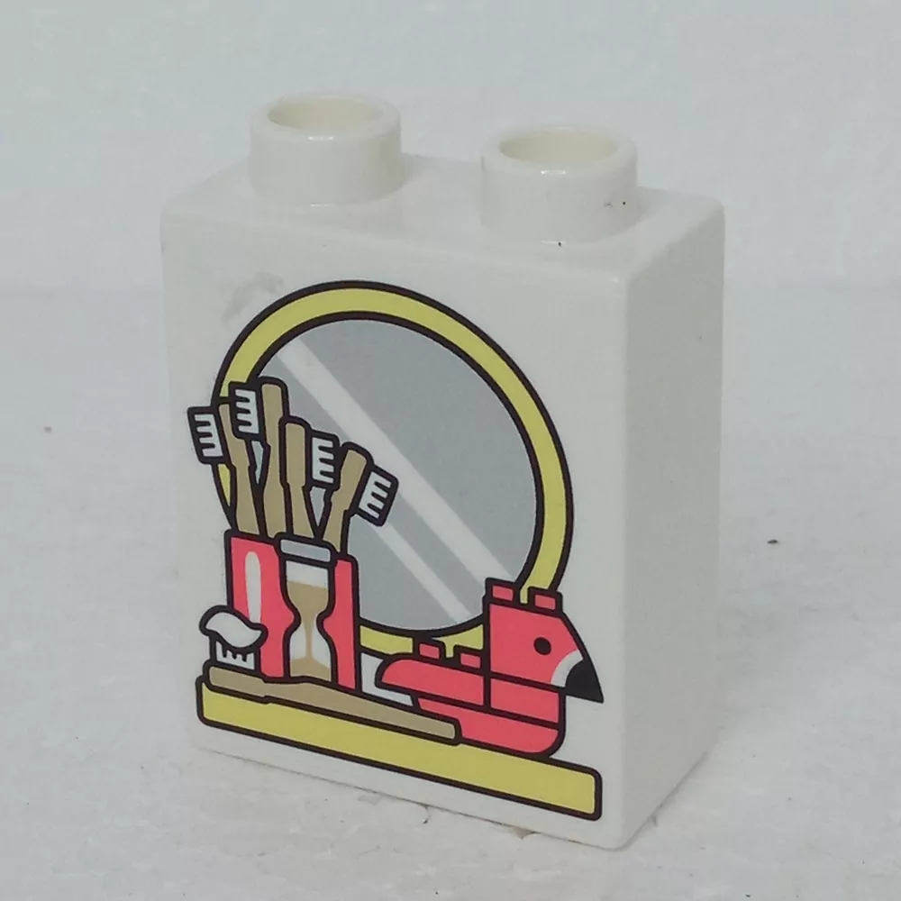 Lego® Duplo® Kostka 1x2x2 potisk zrcadlo, kartáčky