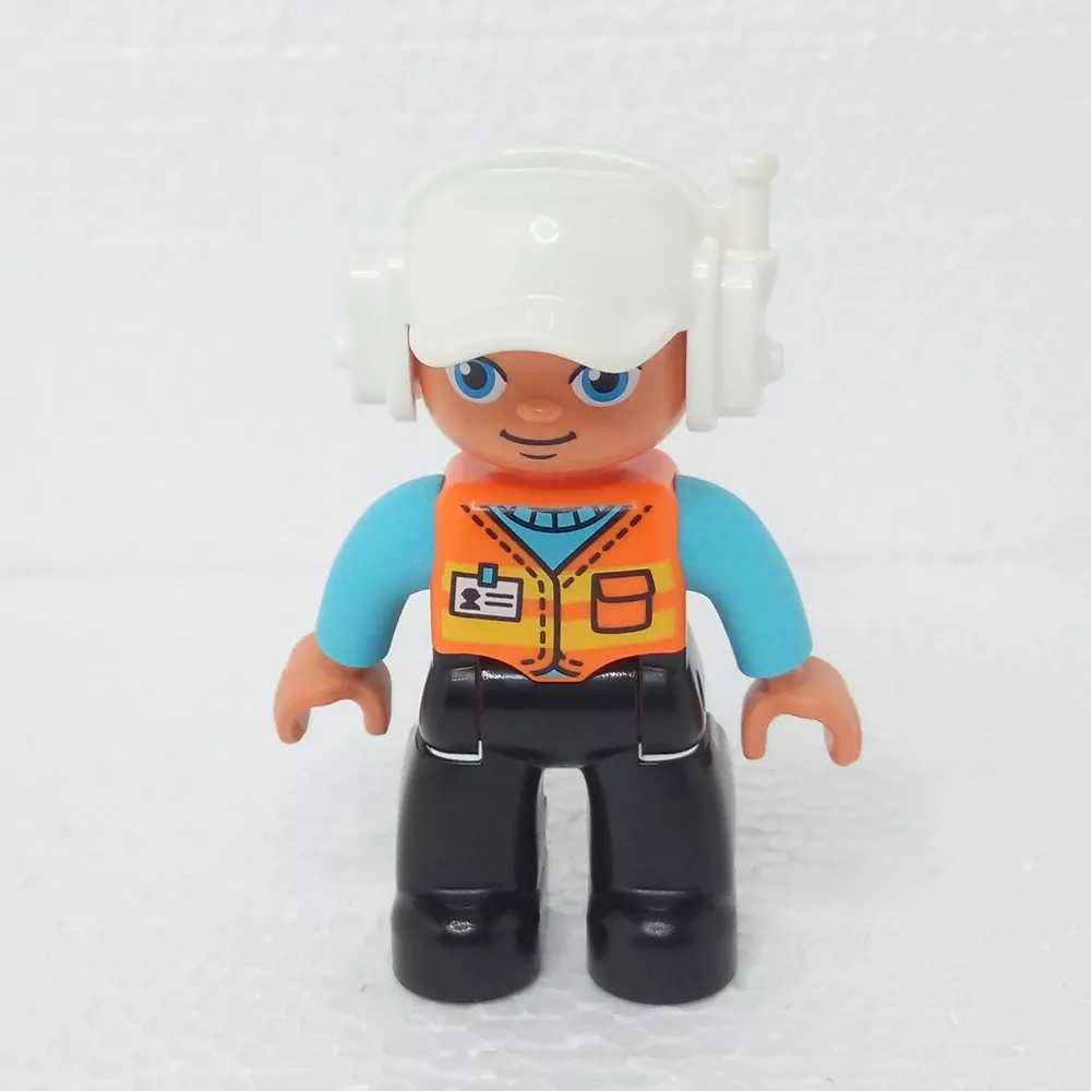 Lego® Duplo® Panáček Muž Bílá helma s vysílačkou