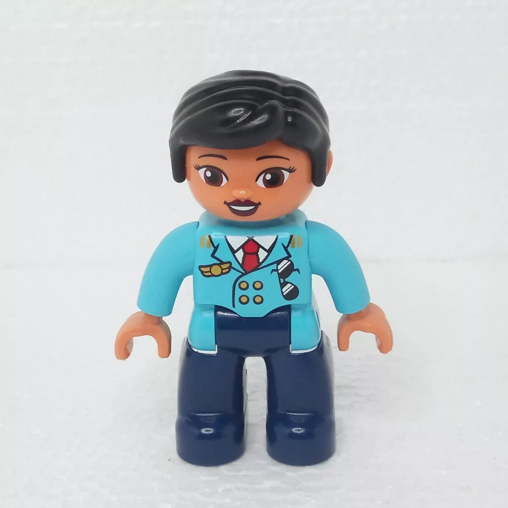 Lego® Duplo® Panáček Žena Pilotka Černé vlasy