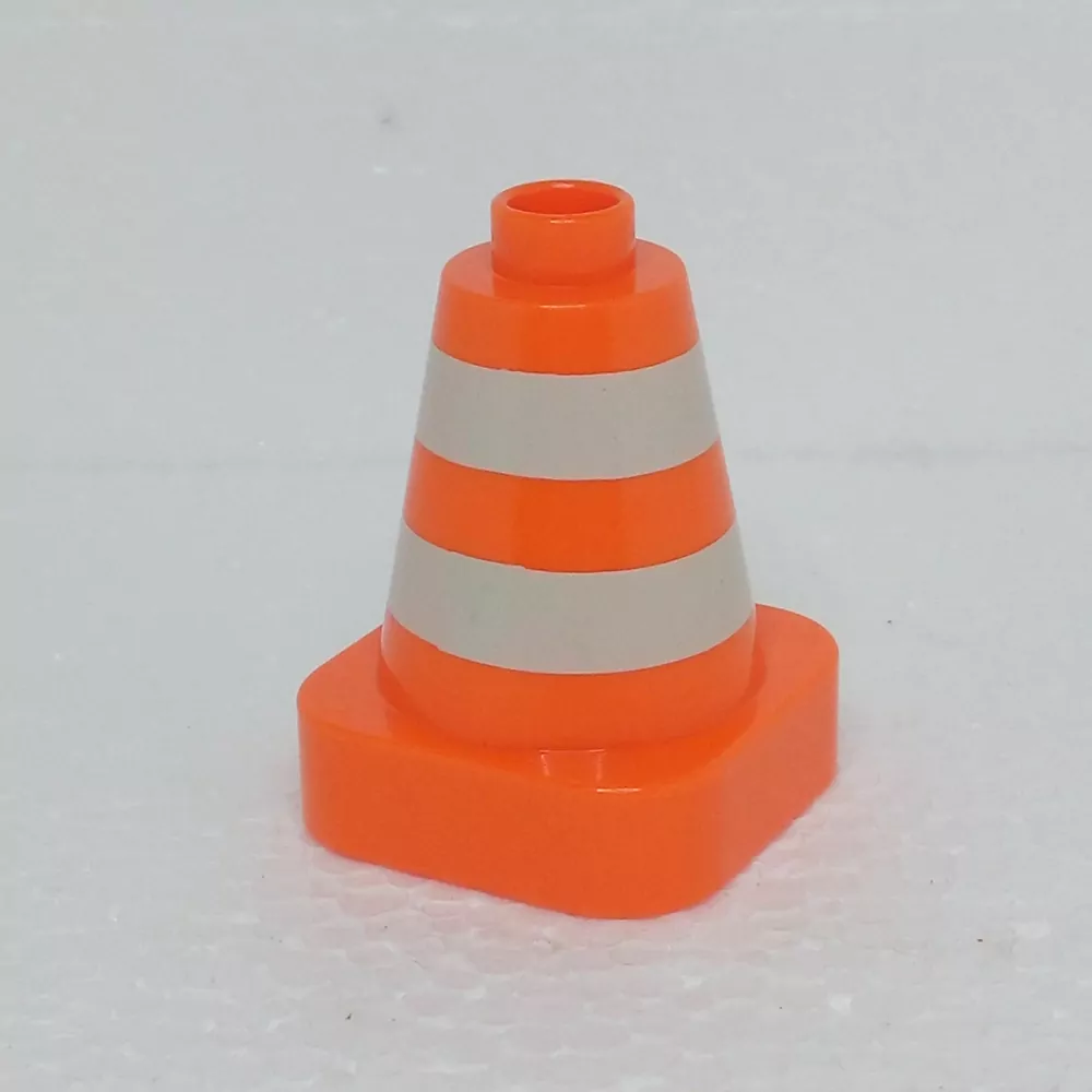 Lego® Duplo® Kužel oranžový, bílé pruhy
