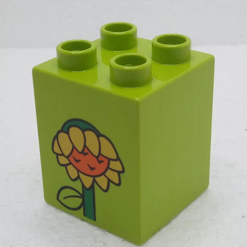 Lego® Duplo® Kostka 2x2x2 potisk slunečnice zvadlá/čerstvá