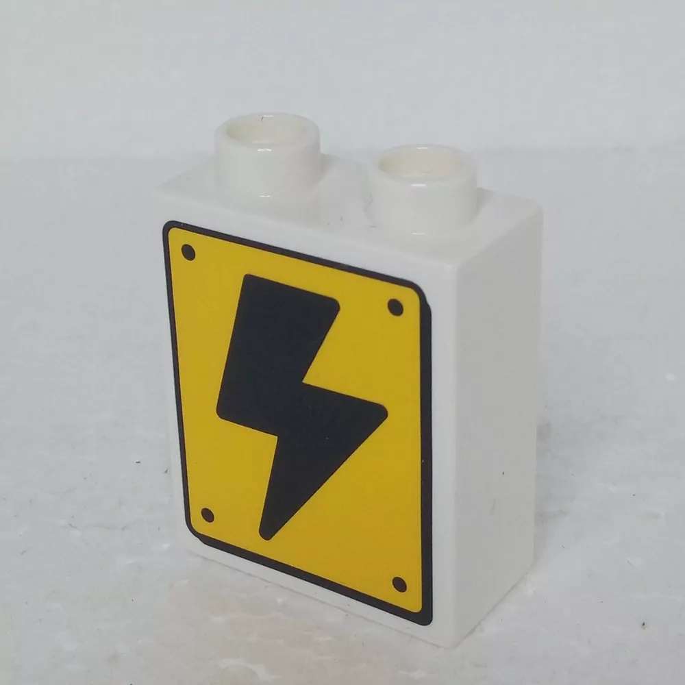 Lego® Duplo® Kostka 1x2x2 potisk vejce, blesk oboustranná