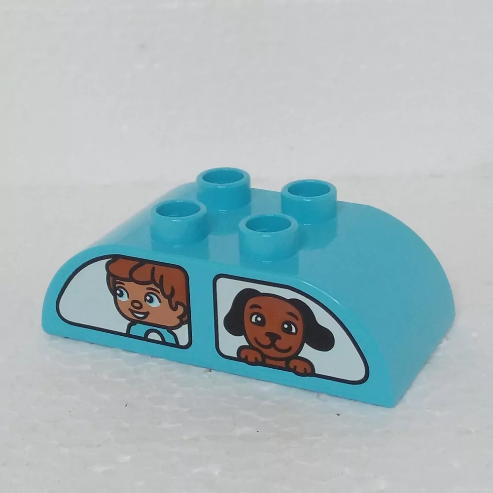 Lego® Duplo® Kostka potisk holka/kočka, kluk/pes (oboustranná)