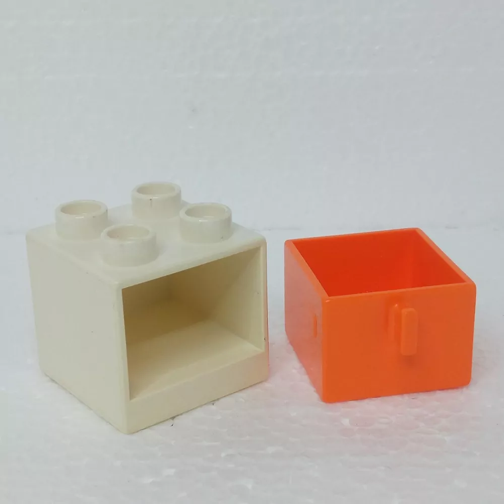 Lego® Duplo® Skříňka bílá, oranžový šuplík