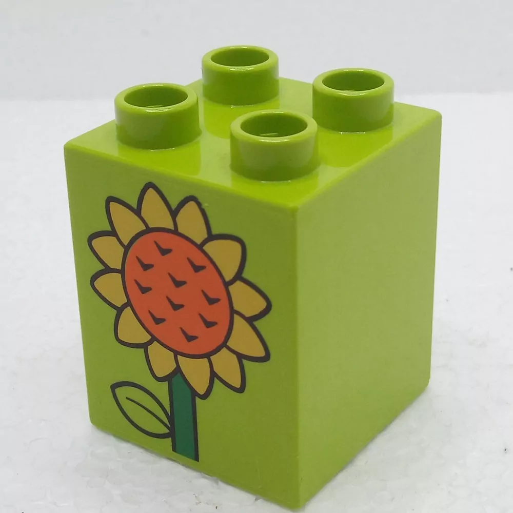 Lego® Duplo® Kostka 2x2x2 potisk slunečnice zvadlá/čerstvá