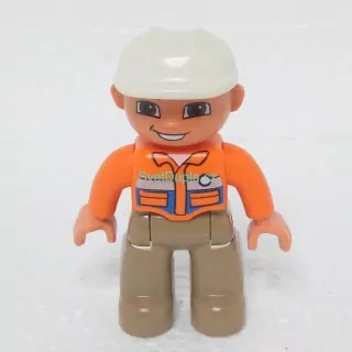 Lego® Duplo® Panáček Muž Dělník Bílá helma