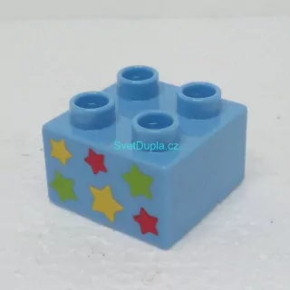 Lego® Duplo® Kostka 2x2 potisk hvězdičky