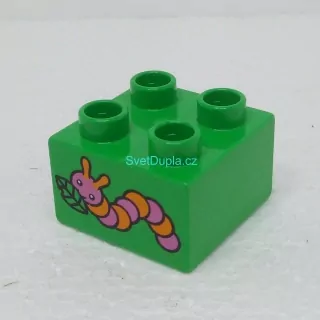 Lego® Duplo® Kostka 2x2 potisk červík