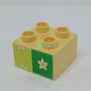 Lego® Duplo® Kostka 2x2 potisk tapeta květiny
