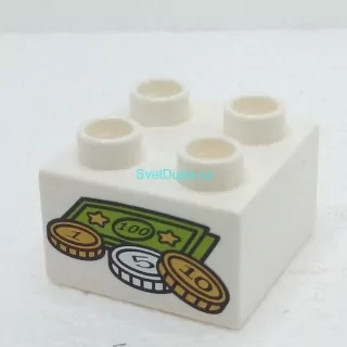 Lego® Duplo® Kostka 2x2 potisk peníze