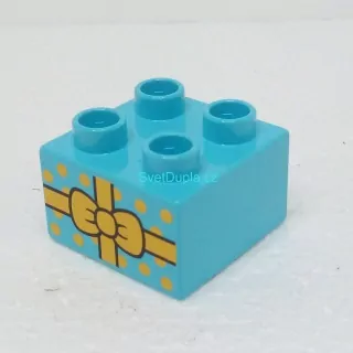 Lego® Duplo® Kostka 2x2 potisk dáreček, žlutá mašle
