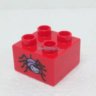 Lego® Duplo® Kostka 2x2 potisk pavouk