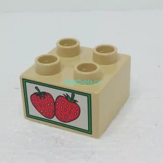 Lego® Duplo® Kostka 2x2 potisk jahody