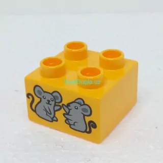 Lego® Duplo® Kostka 2x2 potisk myšky