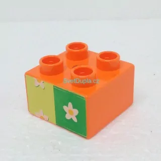 Lego® Duplo® Kostka 2x2 potisk tapeta květiny