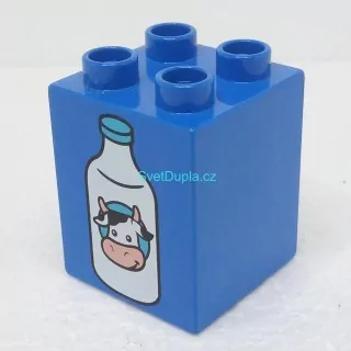Lego® Duplo® Kostka 2x2x2 potisk mléko