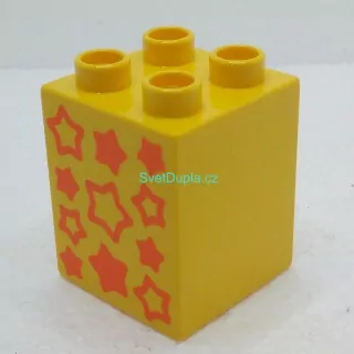 Lego® Duplo® Kostka 2x2x2 potisk hvězdy