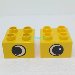Lego® Duplo® Kostka 2x2 potisk oko, žlutá