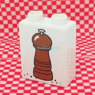 Lego® Duplo® Kostka 1x2x2 potisk pepř