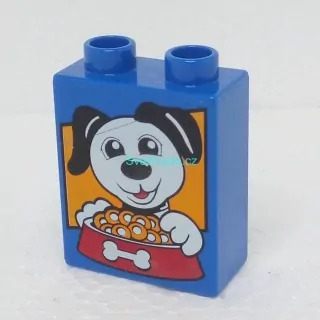 Lego® Duplo® Kostka 1x2x2 potisk pes s jídlem