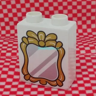 Lego® Duplo® Kostka 1x2x2 potisk zlaté zrcadlo