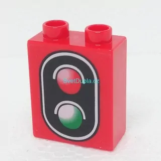 Lego® Duplo® Kostka 1x2x2 potisk semafor