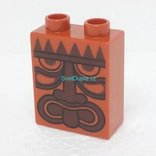 Lego® Duplo® Kostka 1x2x2 potisk kmenová maska