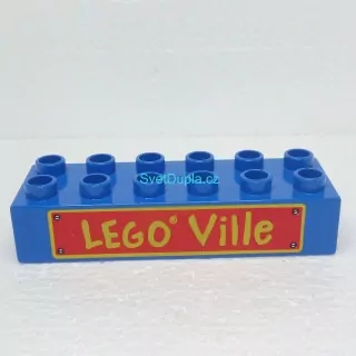 Lego® Duplo® Kostka 2x6 potisk nápis "Lego Ville"
