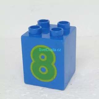 Lego® Duplo® Kostka 2x2x2 potisk číslo zelené "8"